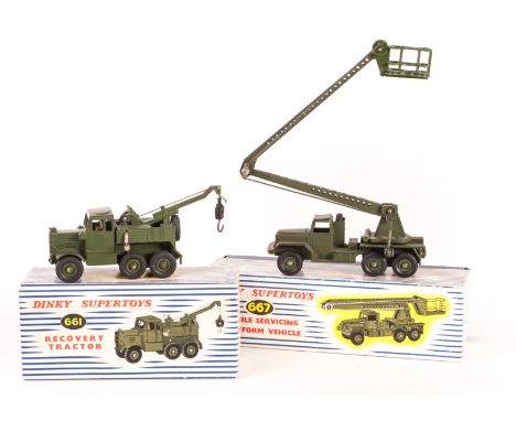 A Dinky Supertoys 667 Missile Servicing Platform Vehicle, 661 Recovery Tractor, in original boxes with inner packing pieces, 