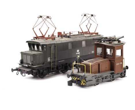 Lima and Other 0 Gauge 2-rail electric Locomotives: comprising one 0-4-0 by Lima, possibly with kit-built body in SBB/CFF bro