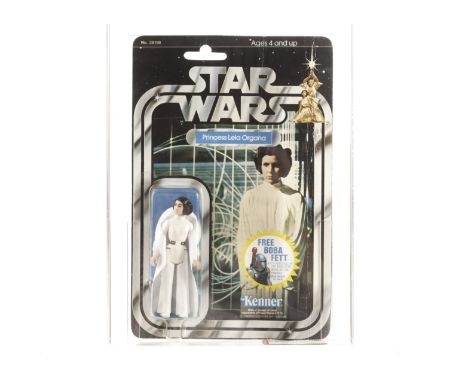 Vintage Kenner Star Wars Princess Leia Organa 3 3/4” Figure, 20 back-C punched card, AFA graded 50VG (C50 B85 F80), sealed in