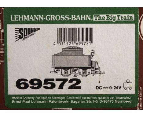 LGB Gauge 1 Steam Locomotive Sound Tender ONLY: Ref 69572, finished in plain black/red with alternative livery labels to deco