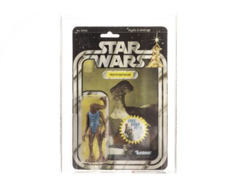 Vintage Kenner Star Wars Hammerhead 3 3/4” Figure, 20 back-G punched card, AFA graded 70EX+ (C70 B85 F85), sealed in Perspex 
