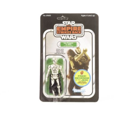 Vintage Kenner Star Wars ESB C-3PO (Removable Limbs) 3 3/4” Figure, 48 back punched card (tab in place), contained in protect