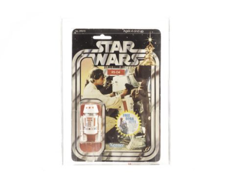 Vintage Kenner Star Wars R5-D4 3 3/4” Figure, 20 back-G punched card, AFA graded 70EX+ (C70 B80 F90), sealed in Perspex case 
