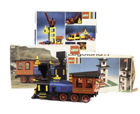Lego circa 1970: including D396 built Thatcher Perkis Wild West Steam Engine, 854 unbuilt New Technical Set, 357 built Legola