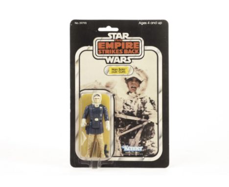 Vintage Kenner Star Wars ESB Han Solo (Hoth Outfit) 3 3/4” Figure, 31 back punched card, contained in protective case, figure