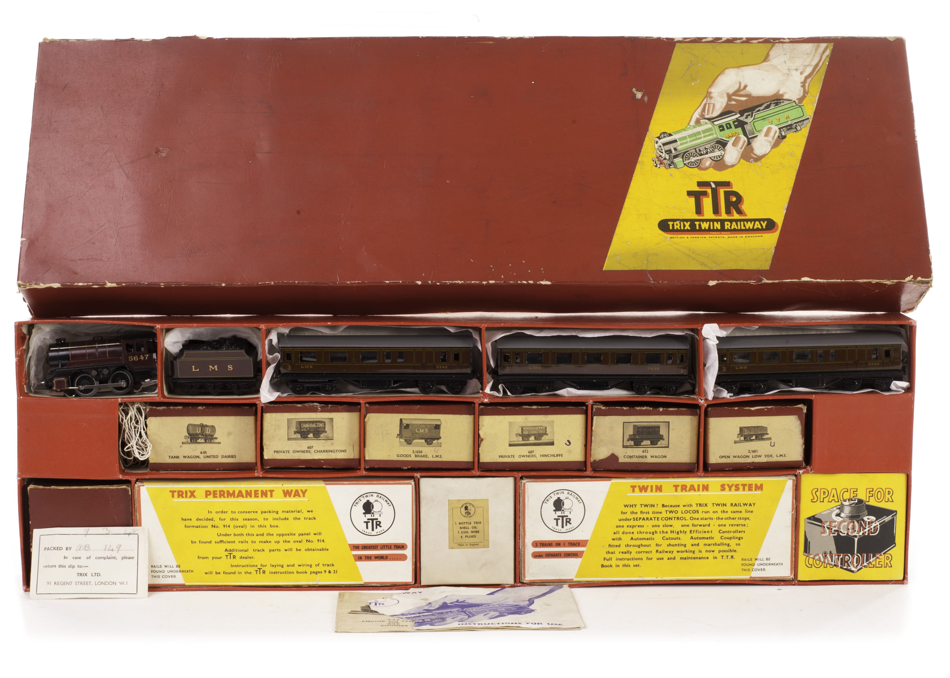 A Trix Twin Railway 2/335 LMS train set with LMS maroon 040