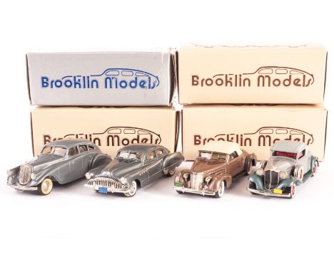 Brooklin Models 1/43 Scale, No.14 1940 Cadillac V16 Convertible, No.6 1932 Packard Light 8, No.1 1933 Pierce Arrow Silver Arr