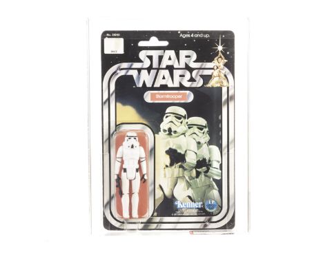 Vintage Kenner Star Wars Stormtrooper 3 3/4” Figure, 12 back-C punched card, AFA graded 70EX+/NM (C80 B70 F85), sealed in Per