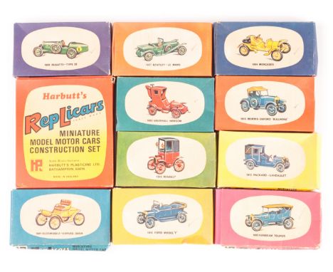 Harbutts Replicars Miniature Model Motor Car Constructions sets: ten unmade Vintage Car models, in original plastic bags, in 