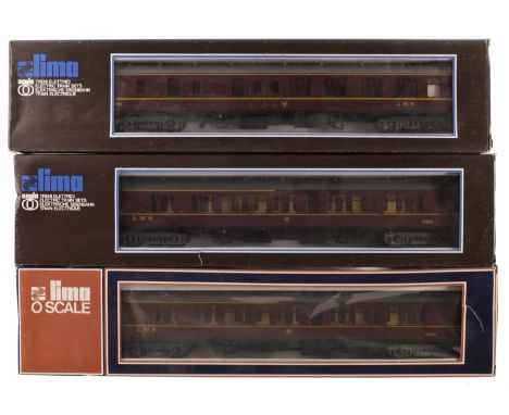 Lima British 0 Gauge 2-rail LMS Locomotive and Coaching stock: including LMS black 4F 0-6-0 and tender No 4547, and six coach