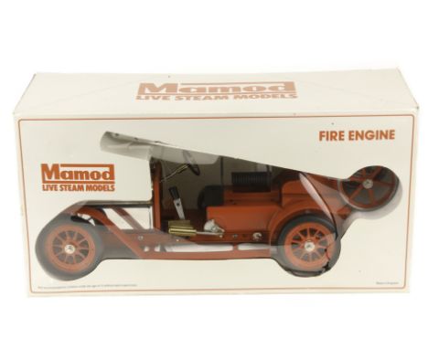 A Mamod FE1 Live Steam Fire Engine: finished in red/silver, with burner tray and all accessories in original box, VG-E (appea