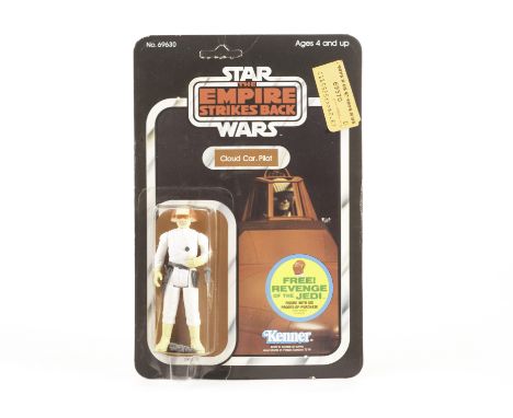 Vintage Kenner Star Wars ESB Cloud Car Pilot 3 3/4” Figure, 48 back punched card (tab in place), contained in protective case