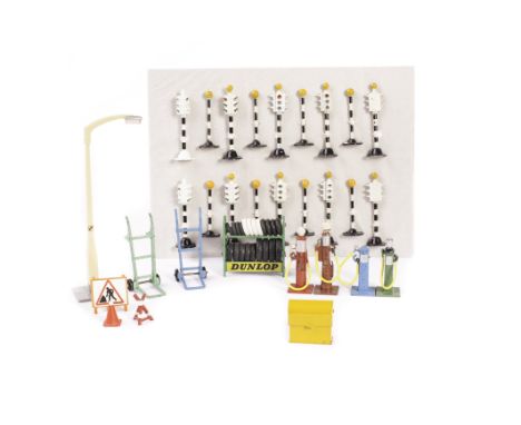 Dinky Toy Spares & Accessories, including Traffic Lights (10), Belisha Beacons (8), Petrol Pumps (4), Oil Bin, Post Box, Ligh