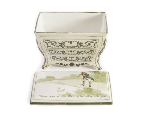 Huntley & Palmers Nursery Rhyme Biscuit Commode, ‘There was a little man & he had a little gun’, made by Royal Doulton with c