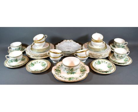 A Set of Eight Minton Winchester Cups and Saucers together with a Crown Staffordshire part tea service and a 19th Century des