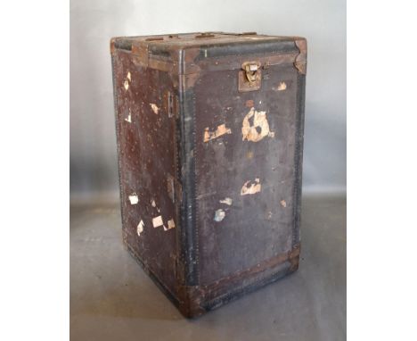 The Winship Wardrobe Trunk, early 20th Century, leather studded with corner mounts, 56 x 64 cms, 100 cms high 