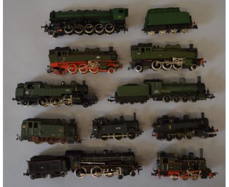 H0 scale 10 x assorted continental outline locomotives, various manufacturers. Overall F/G