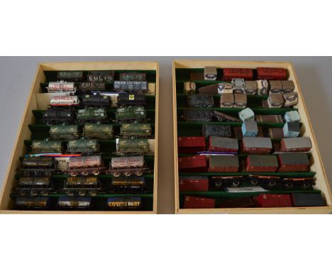 OO Gauge. 55 x assorted unboxed rolling stock, various manufacturers including Dapol & Bachmann. Some hand weathered & factor