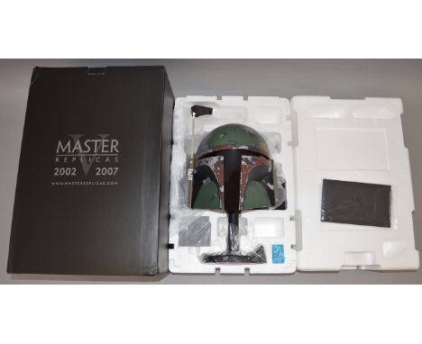 Star Wars. Master Replicas. SW-156LE-P Boba Fett Helmet Signature Edition. VG/E boxed with certificate & shipping carton.