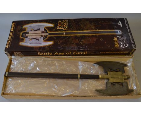 Lord Of The Rings United Cutlery Brands Battle Axe Of Gimli UC-1397ABNB, boxed.