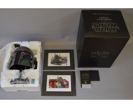 Star Wars. Master Replicas. SW-156LE-P Boba Fett Helmet Ltd Edition. VG/E boxed with Ltd Edition art prints & certificate. Wi