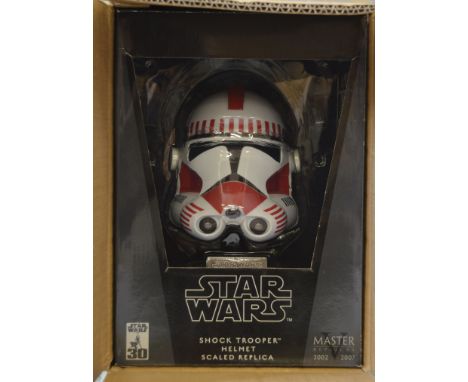 Star Wars Master Replicas SW-373EU 'Shock Trooper Scaled Replica Helmet', with box and shipping outer.