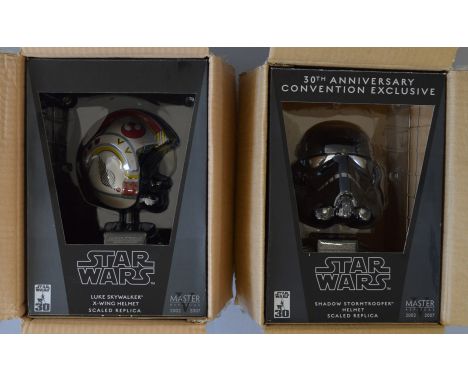 Star Wars Master Replicas SW-369 'Shadow Stormtrooper Helmet Scaled Replica and SW-358 Luke Skywalker X-Wing Helmet Scaled Re