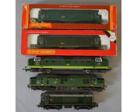 OO Gauge. Hornby, Lima & Bachmann. 5 x assorted diesel locomotives. All BR green, classes 29, 55, 20 & 37. All G, some boxed.