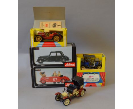 Two boxed Schuco tinplate models in 1:18 scale, 88-01 BMW 327 Cabriolet, a limited edition model of 1000 pieces complete with