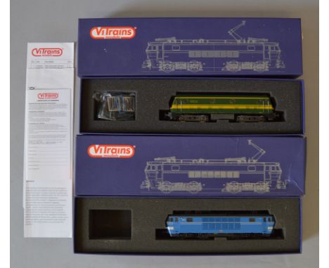 H0 scale. 2 x Vitrains SNCB  locomotives. Ref 2167 & 2168. Both F/G in F boxes. Both with slight damage. Missing buffers & cr