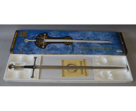 Lord Of The Rings United Cutlery Brands Anduril: Sword Of Elessar UC-1380ASNB, boxed.