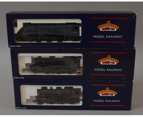OO Gauge. Bachmann 3 x locomotives. BR black Ivatt class 4 No.43019 weathered edition, BR black Crab No.42942 weathered editi