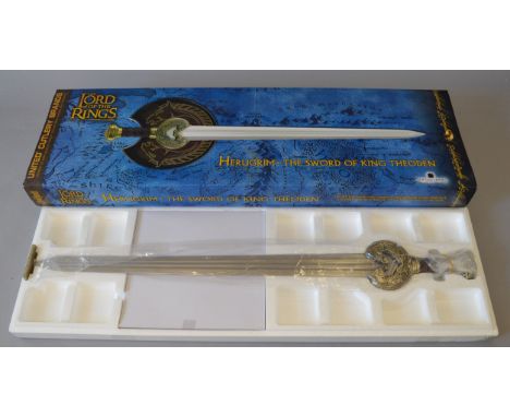Lord Of The Rings United Cutlery Brands Herugrim: The Sword Of King Theoden UC-1370ABNB, boxed.