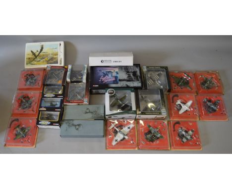 Twenty two boxed  diecast model aircraft in various scales by Corgi, Atlas Editions and others, including four by Skymax in 1