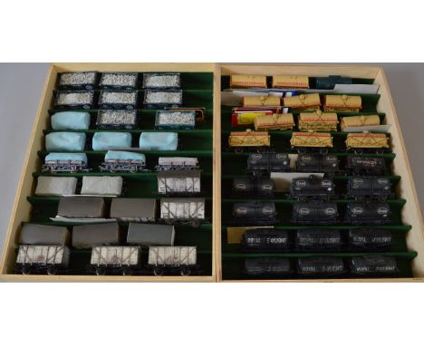 OO Gauge. 54 x assorted unboxed rolling stock, various manufacturers including Dapol & bachmann. Some hand weathered & factor