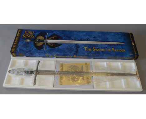 Lord Of The Rings United Cutlery Brands The Sword Of Strider UC-1299 together with the Scabbard UC-1366, both boxed. .