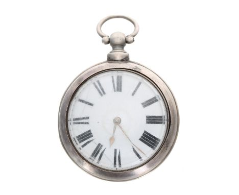 Victorian silver verge pair cased pocket watch, London 1860, the fusee movement signed Eldon, London, no. 5596, with pierced 