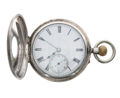 Victorian silver lever half hunter pocket watch, Birmingham 1897, the three quarter plate movement signed A.E. Halfhide & Co.