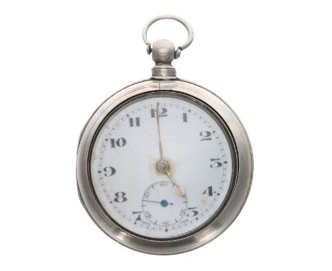 Victorian silver fusee lever pair cased pocket watch, Birmingham 1856, unsigned movement, no. 16482, with engraved balance co