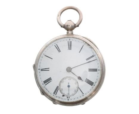 Victorian silver fusee lever pocket watch, London 1891, unsigned movement, no. 20979, with engraved balance cock, compensated