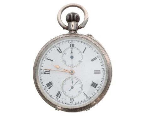 Baume & Co. silver centre seconds chronograph lever pocket watch, import hallmarks London 1911, the gilt frosted cal. 19.73N 