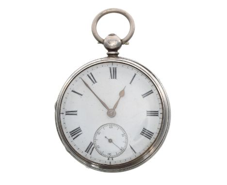 Victorian silver fusee lever pocket watch, Chester 1864, the movement signed J. Jenkins, Merthyr Tydvil, no. 32569, with engr