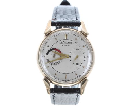 LeCoultre Futurematic automatic 'bumper' gold plated gentleman's wristwatch, circular silvered dial with applied hour markers