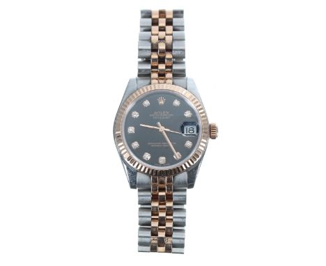 Rolex Oyster Perpetual Datejust 31 Everose gold and stainless steel lady's wristwatch, reference no. 178271, serial no. Z460X