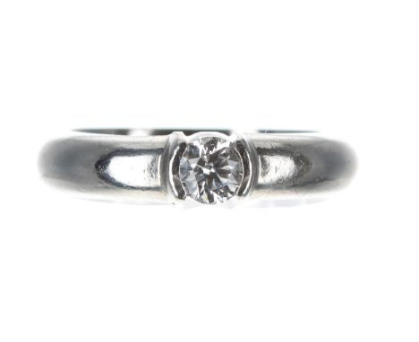 Tiffany &amp; Co. platinum 'Etoile' solitaire diamond ring, round brilliant-cut, 0.26ct,&nbsp;clarity VS, colour G, signed, n