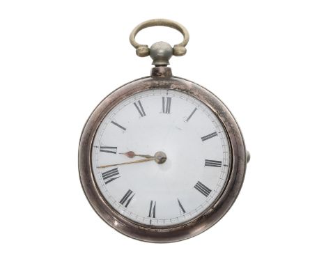 George III silver verge pair cased pocket watch, Birmingham 1820, the fusee movement signed Emanuel Brothers, London, no. 285