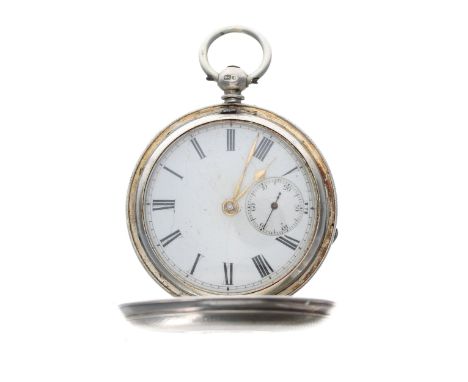 Victorian silver fusee lever hunter pocket watch, London 1873, unsigned movement with engraved balance cock, steel three arm 