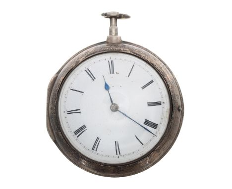 George III silver verge pair cased pocket watch, London 1797, the fusee movement signed Thos Reynolds, London, no. 9630, with