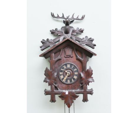 Black Forest cuckoo clock with deer mount 