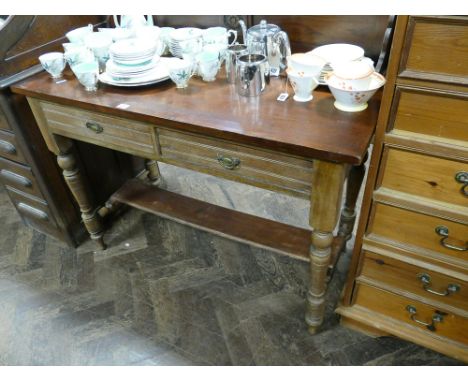 Edwardian satin walnut wash stand with a panel back 